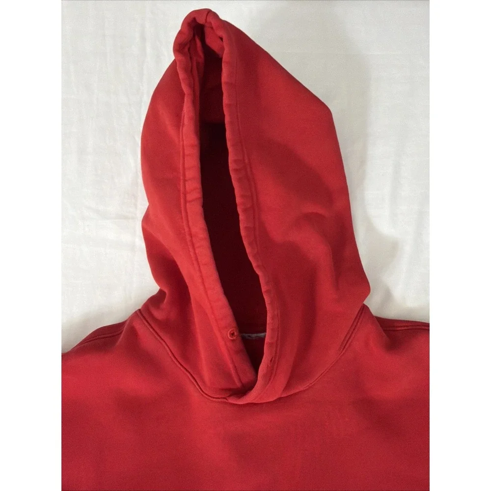 Adidas Originals Hoodie Sweatshirt Mens Small Red Trefoil‎ Logo Fleece Pullover